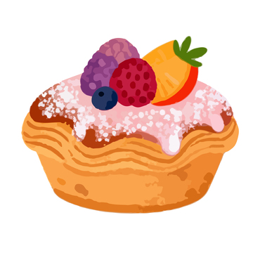 卡通水果挞甜点插画