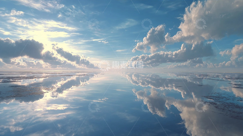 高清大图下载【趣麦麦图】海边天空倒影奇观