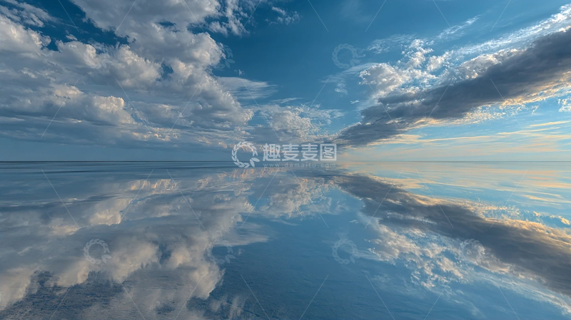 高清大图下载【趣麦麦图】天空云彩倒影湖面