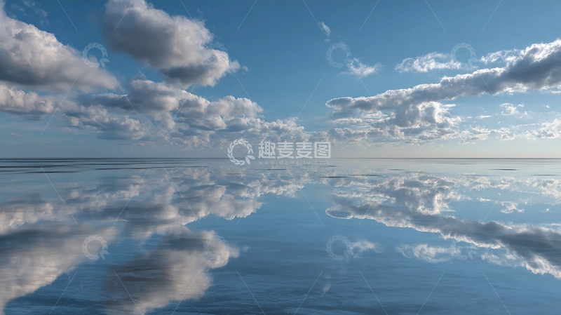 高清大图下载【趣麦麦图】天空倒映湖面云彩