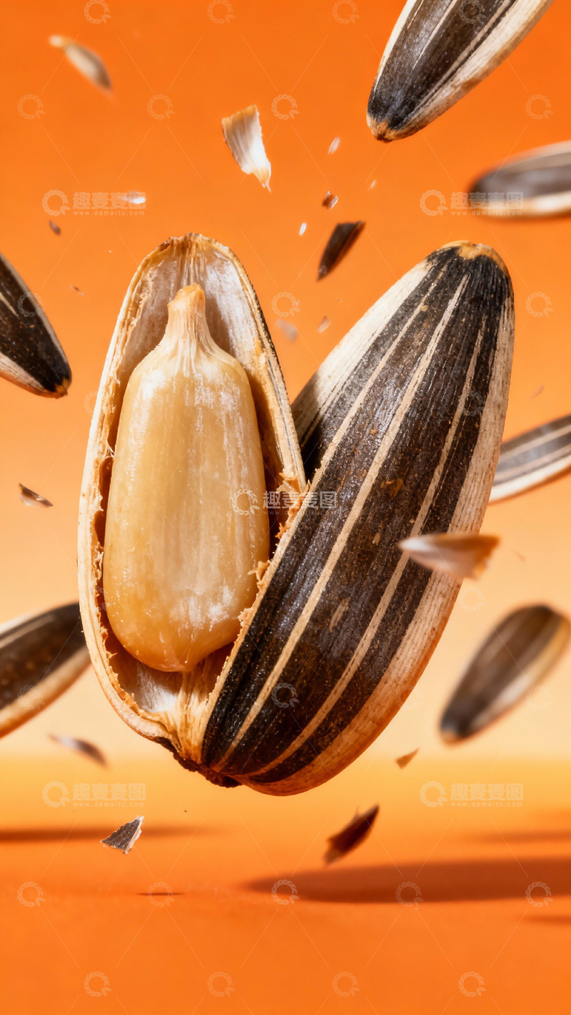 高清大图下载【趣麦麦图】动态瓜子飞散创意摄影