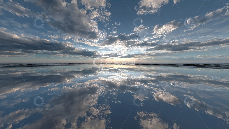 高清大图下载【趣麦麦图】海天一色云影倒映