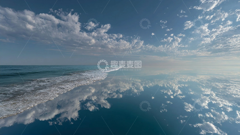 高清大图下载【趣麦麦图】海天一色云海倒影