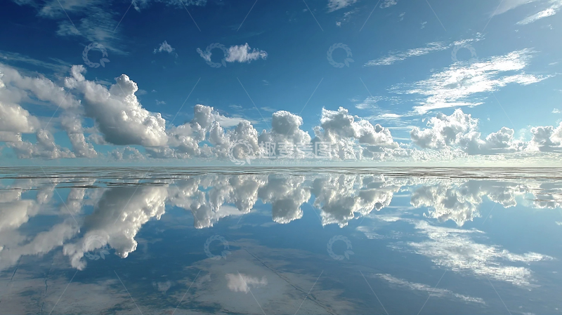 高清大图下载【趣麦麦图】天空云彩倒映水面