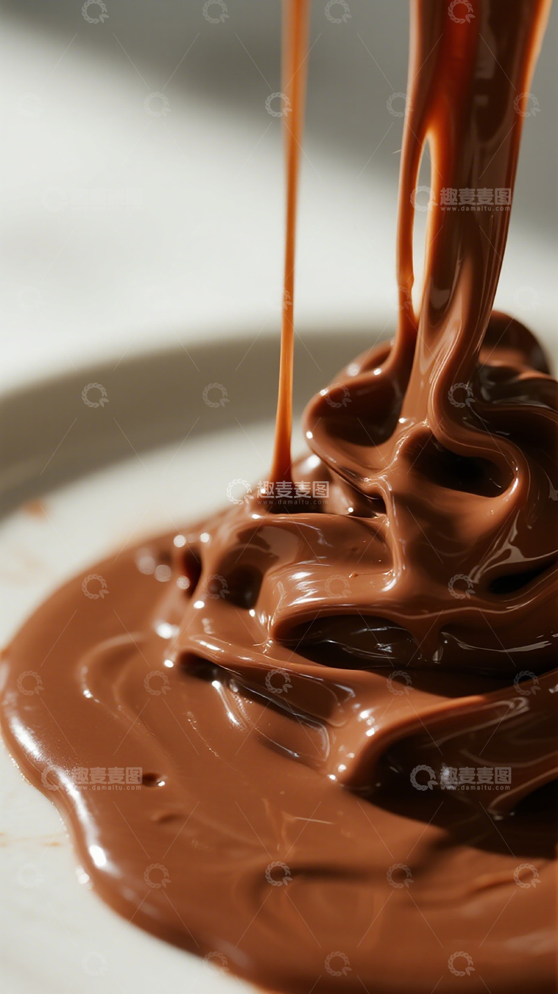 高清大图下载【趣麦麦图】流动巧克力酱特写美食摄影
