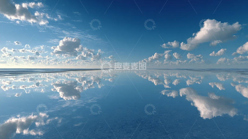 高清大图下载【趣麦麦图】天空倒映在盐湖中