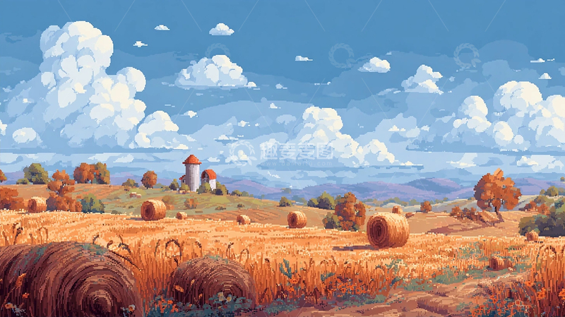 高清大图下载【趣麦麦图】秋日麦田金色海洋