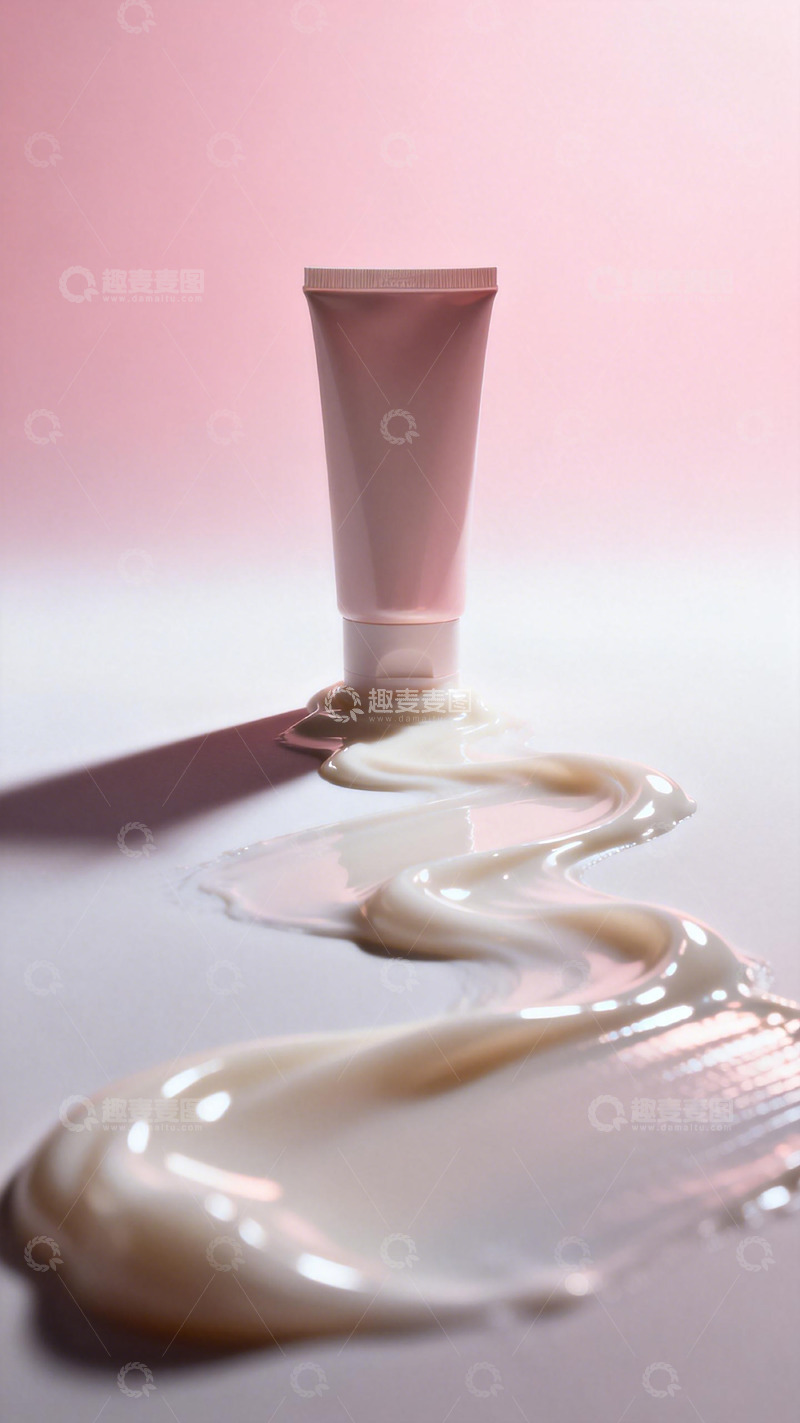 高清大图下载【趣麦麦图】粉色护肤品涂抹特写
