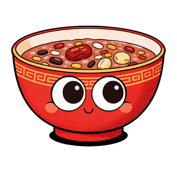 卡通风格腊八粥插画设计元素