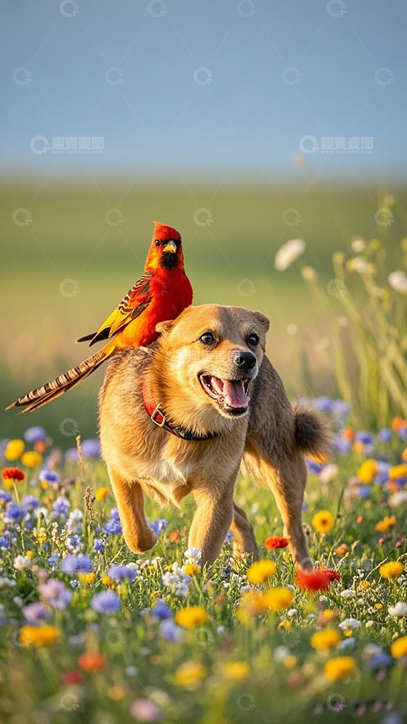 高清大图下载【趣麦麦图】鸟犬和谐自然风景摄影