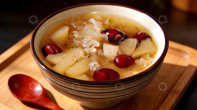 高清大图下载【趣麦麦图】银耳红枣梨汤美食摄影