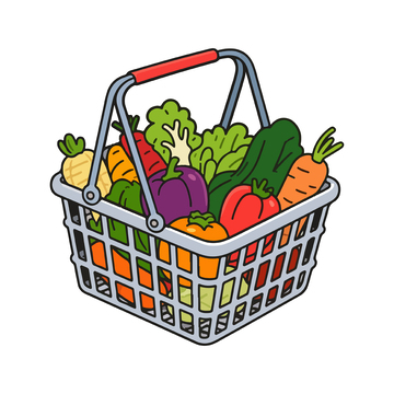 蔬菜篮手绘插画素材