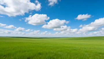 草原风光蓝天白云自然景观