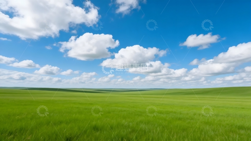 高清大图下载【趣麦麦图】草原风光蓝天白云自然景观