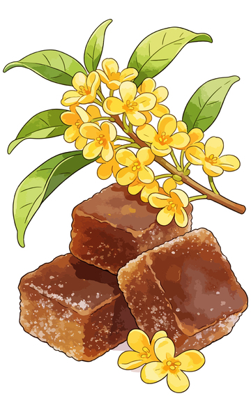 桂花糖块插画设计素材