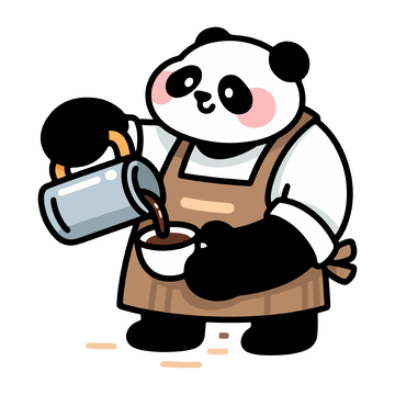 卡通熊猫烘焙巧克力表情包