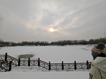 冬日雪景黄昏摄影