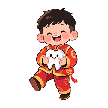 新年卡通男孩喜庆插画