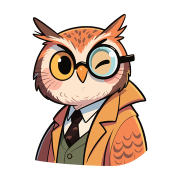 卡通猫头鹰学者头像设计