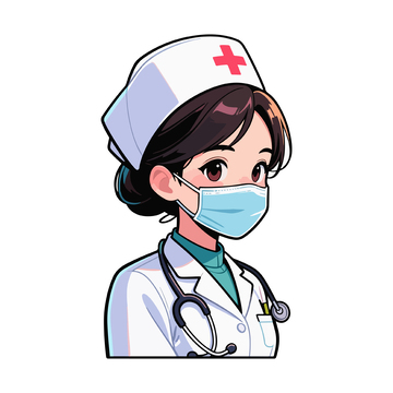 卡通女护士形象插画设计素材