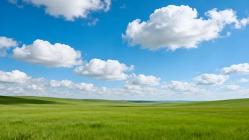 草原风光蓝天白云自然景观