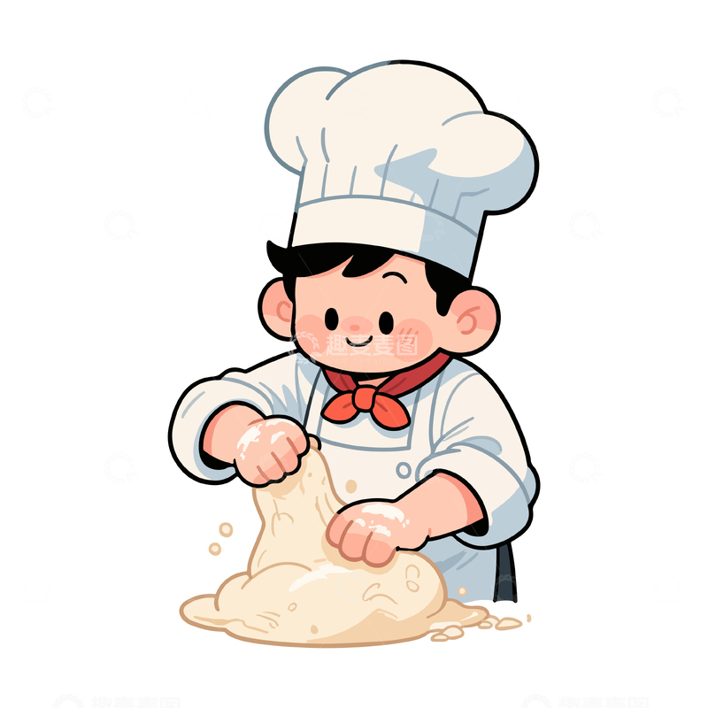源文件下载【趣麦麦图】-卡通厨师烘焙插画素材