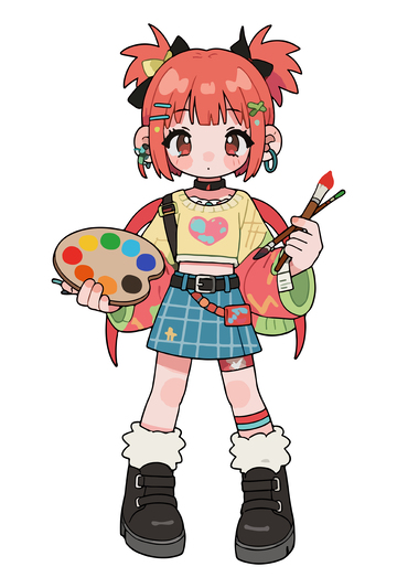 可爱动漫少女绘画素材