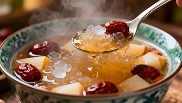 中式甜品红枣雪梨羹
