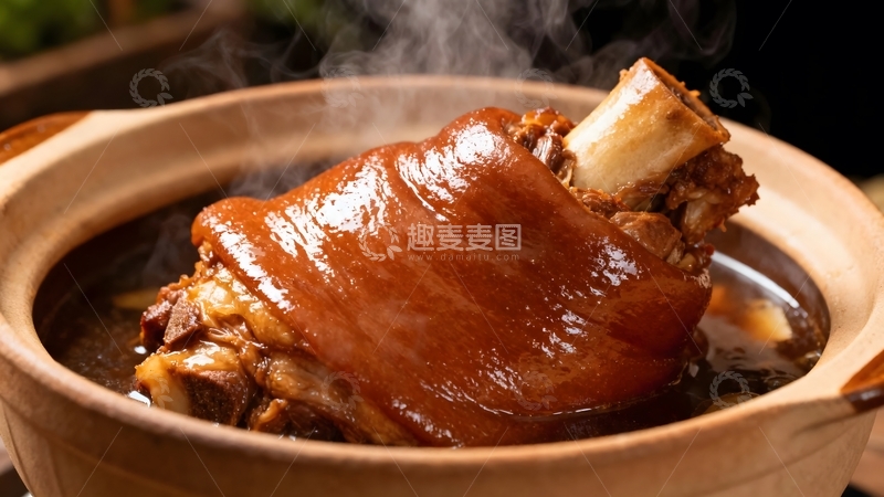 高清大图下载【趣麦麦图】-红烧猪蹄砂锅美食