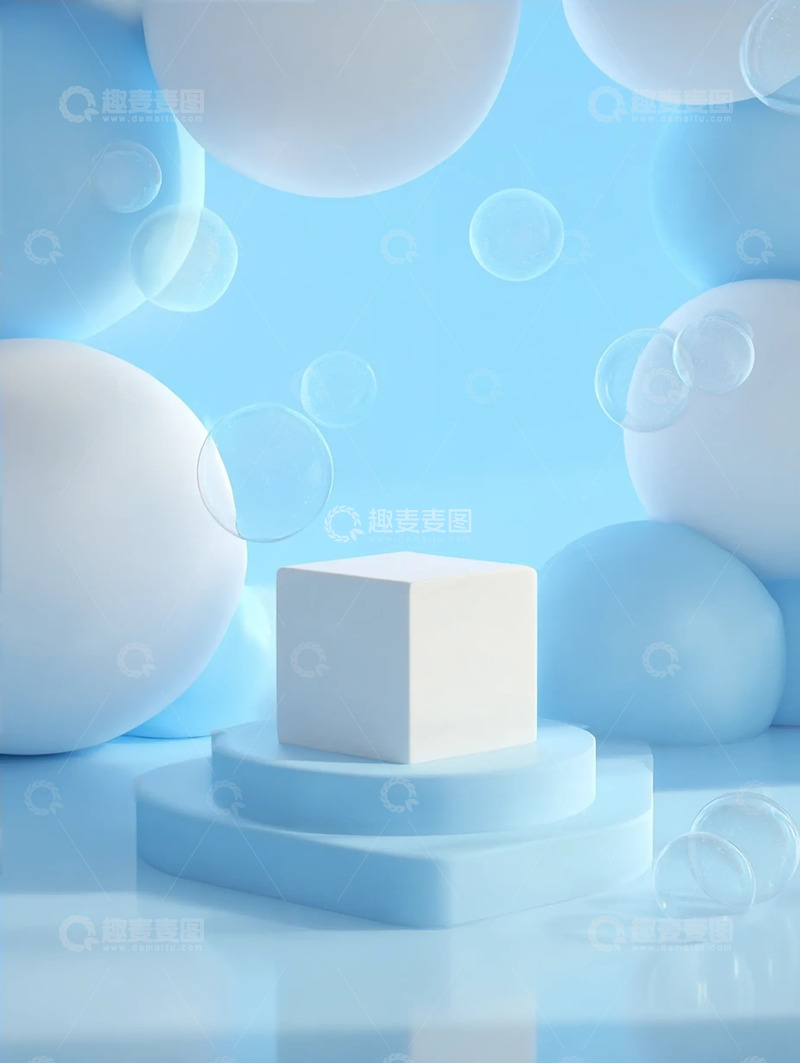 高清大图下载【趣麦麦图】极简展台里的通透幻泡