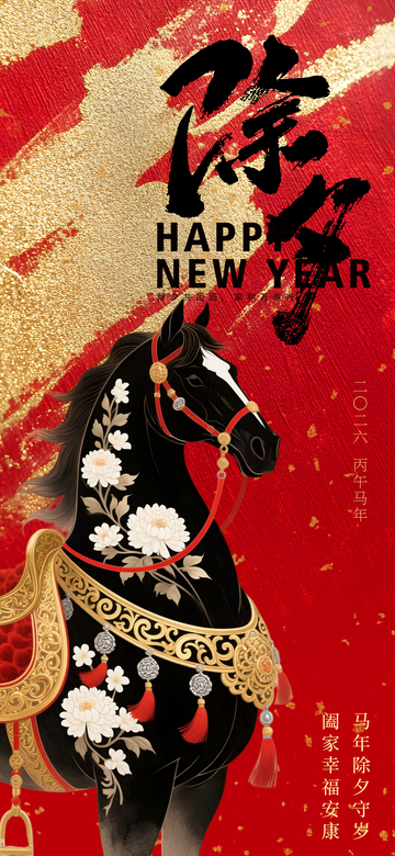 新年马绘祝福平面设计素材