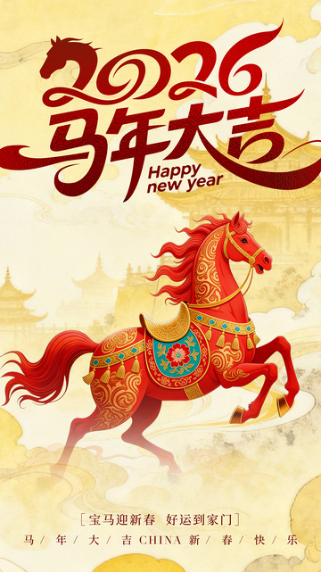 2026年马年新春海报设计