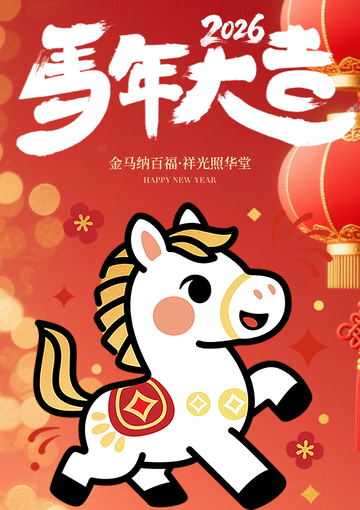 2026年马年大吉喜庆海报设计
