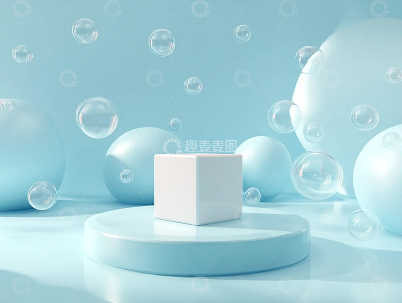 高清大图下载【趣麦麦图】纯净幻泡裹的极简展台