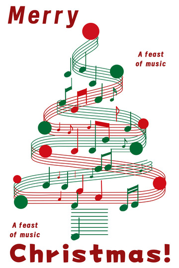 手绘音乐圣诞树