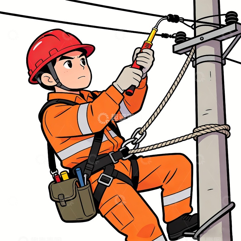 高清大图下载【趣麦麦图】维修工正在维修电力