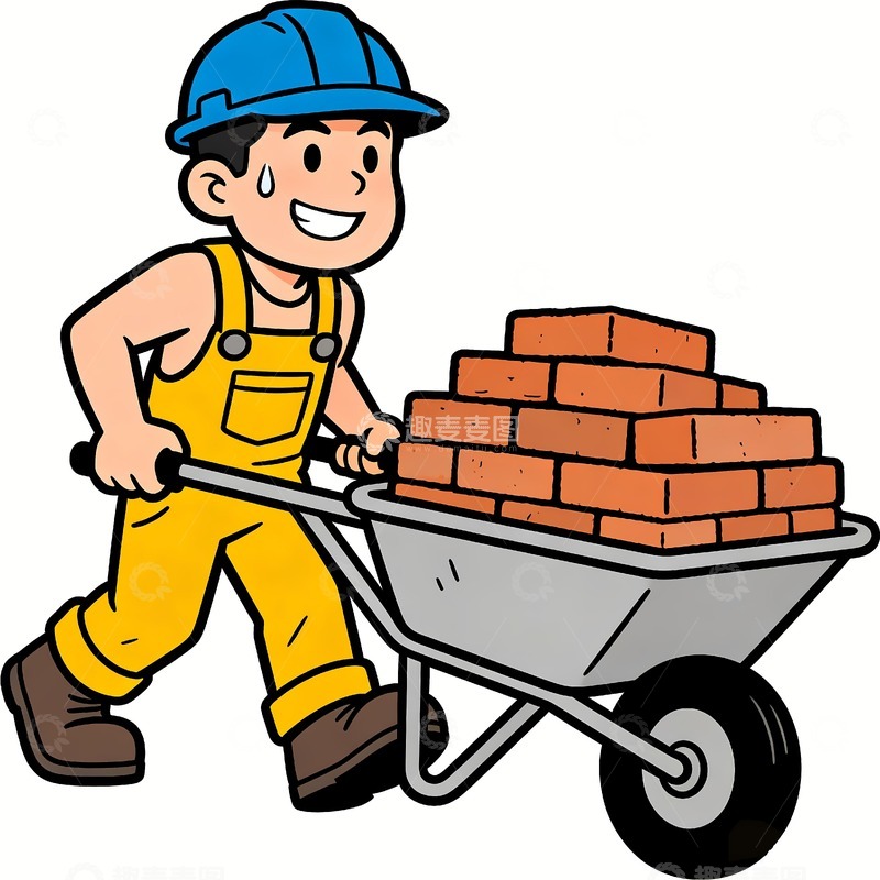 高清大图下载【趣麦麦图】一名搬砖的农民工