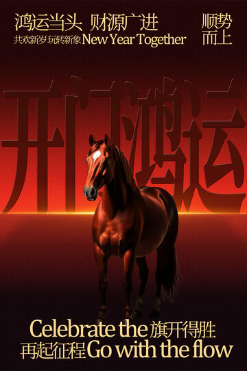 开门鸿运新年节日海报