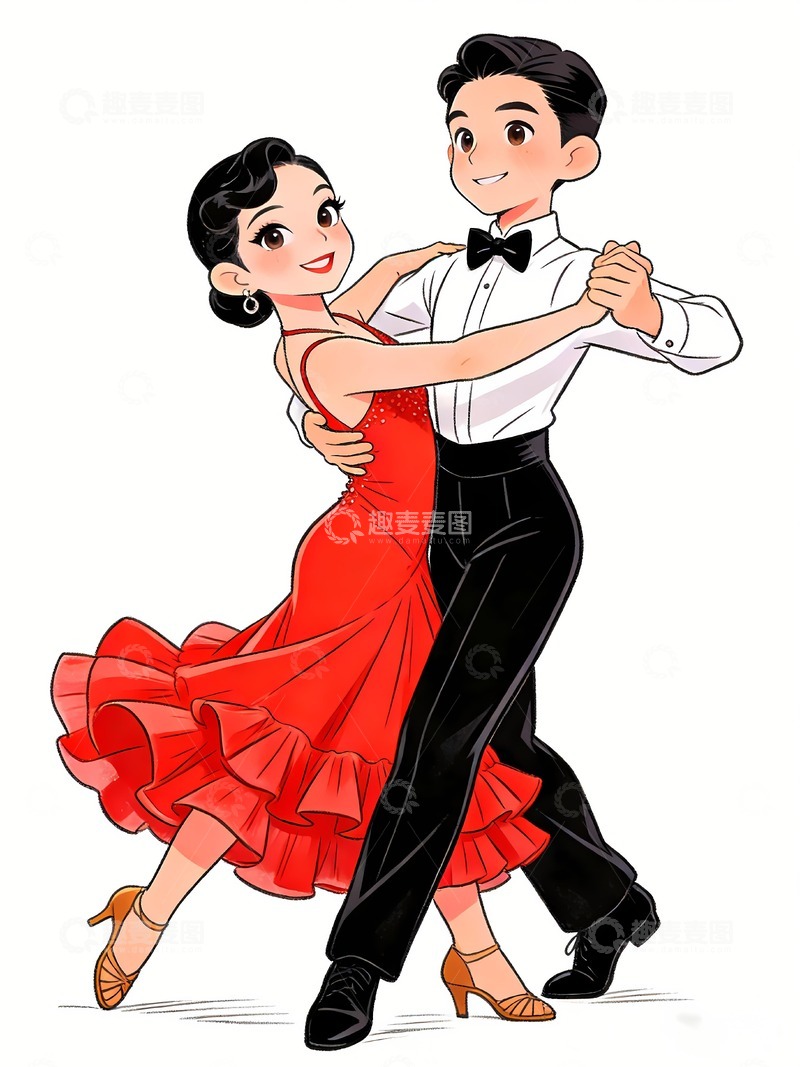 高清大图下载【趣麦麦图】跳拉丁舞的人物