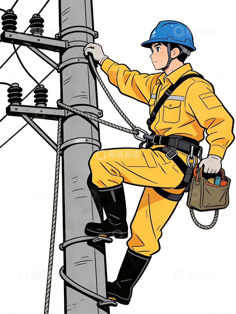 高清大图下载【趣麦麦图】准备电力维修的维修工