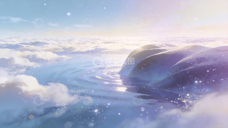 高清大图下载【趣麦麦图】云海之上，鲸落于梦的温柔乡