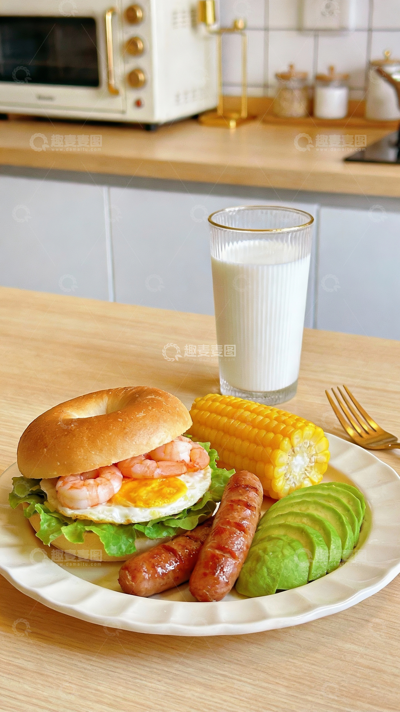 源文件下载【趣麦麦图】健康早餐拼盘1