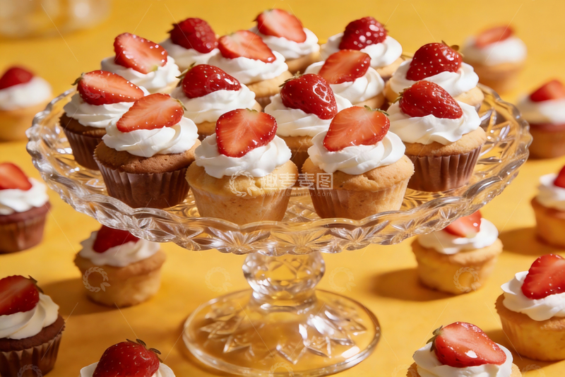 源文件下载【趣麦麦图】草莓纸杯蛋糕1