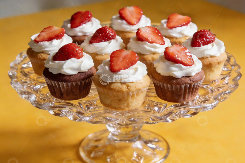 源文件下载【趣麦麦图】草莓纸杯蛋糕3