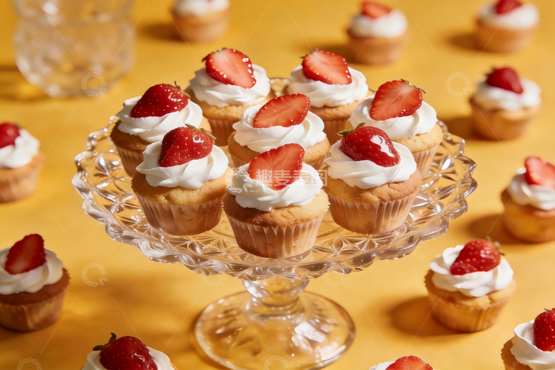 源文件下载【趣麦麦图】草莓纸杯蛋糕2
