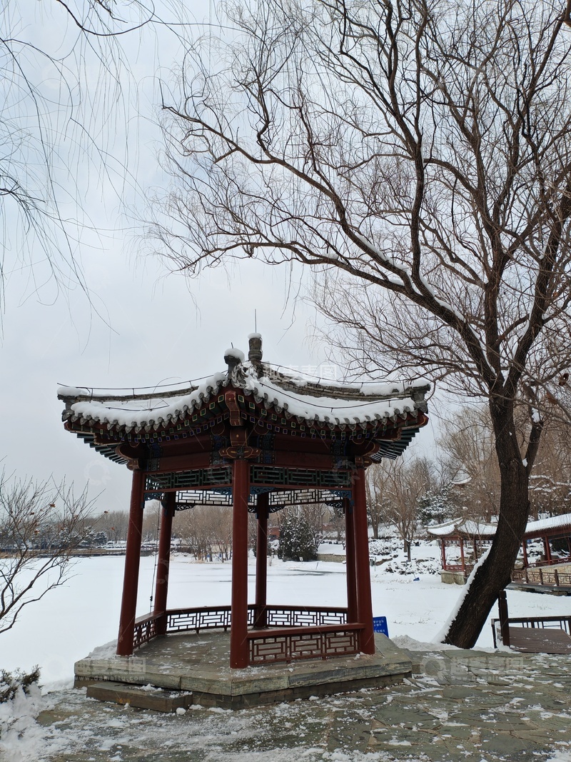 高清大图下载【趣麦麦图】雪中小亭传统景