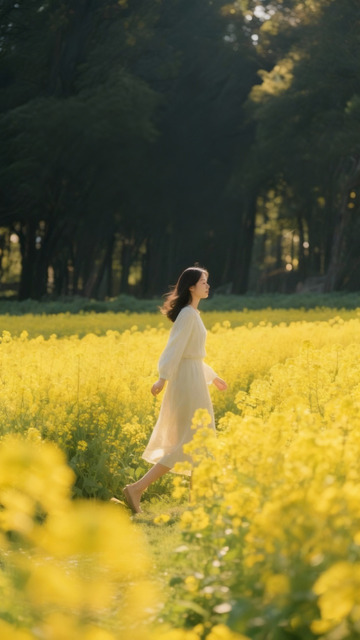 春日油菜花田漫步写真