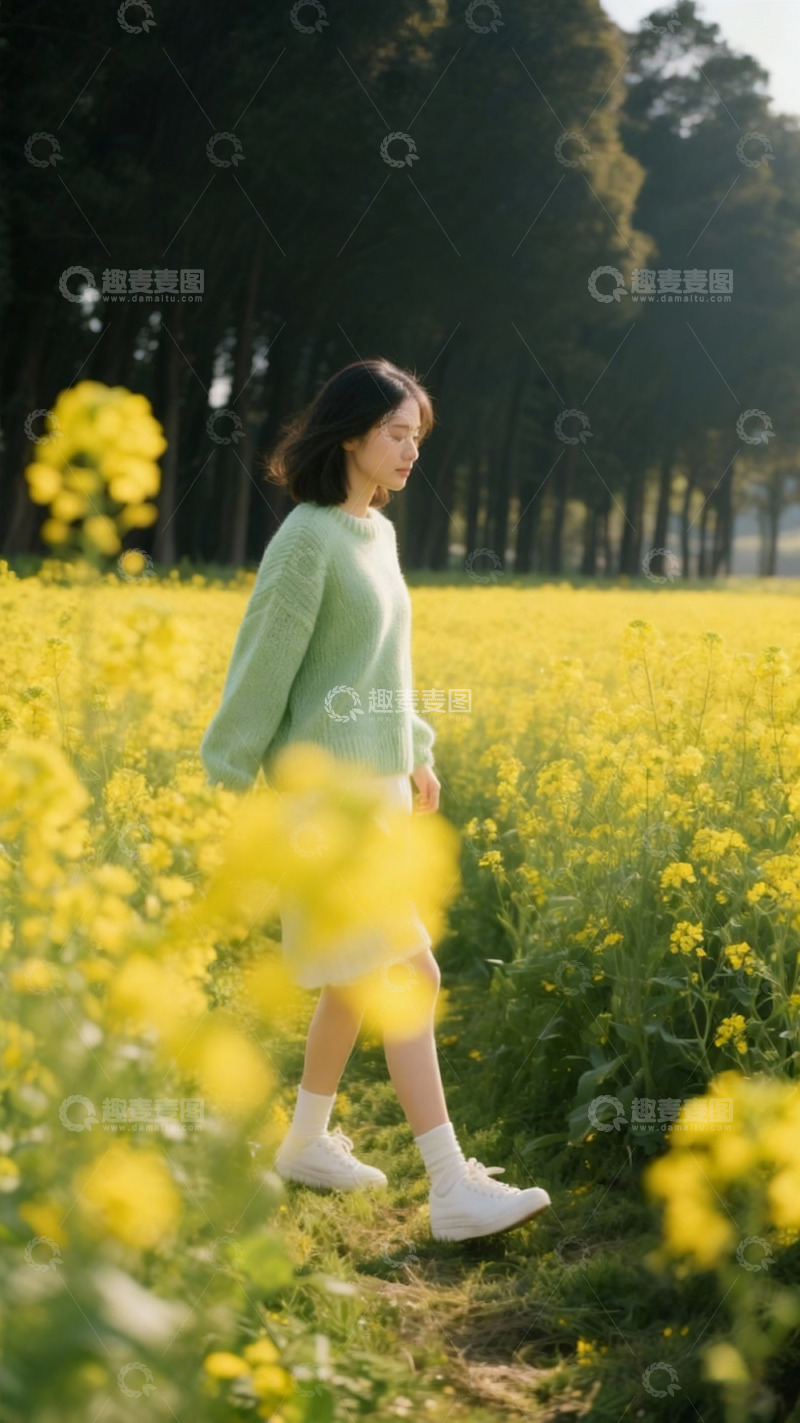 高清大图下载【趣麦麦图】春日花田漫步摄影