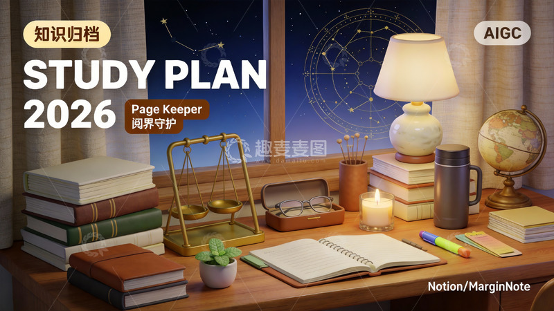 高清大图下载【趣麦麦图】2026星夜书桌知识存档