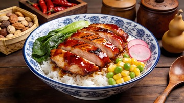 鸡肉饭鸡排饭照烧鸡排